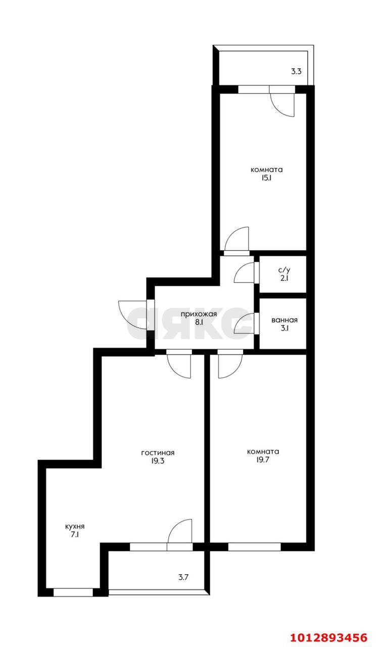 Фото №1: 3-комнатная квартира 81 м² - Краснодар, жилой комплекс Инсити, ул. Командорская, 5/2
