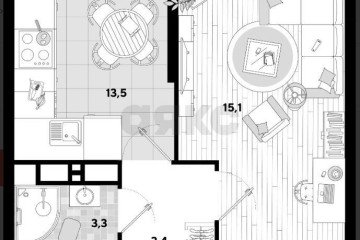 Фото №4: 1-комнатная квартира 38 м² - Краснодар, мкр. жилой комплекс Самолёт-6, ул. Ивана Беличенко, 92