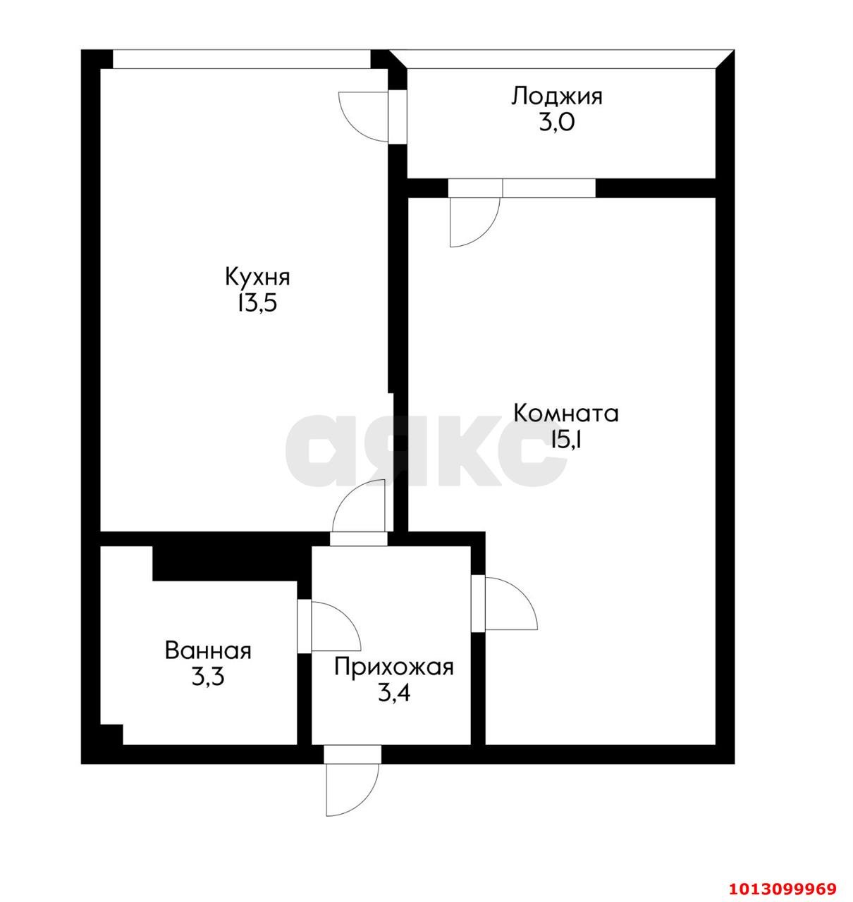 Фото №5: 1-комнатная квартира 38 м² - Краснодар, жилой комплекс Самолёт-6, ул. Ивана Беличенко, 92