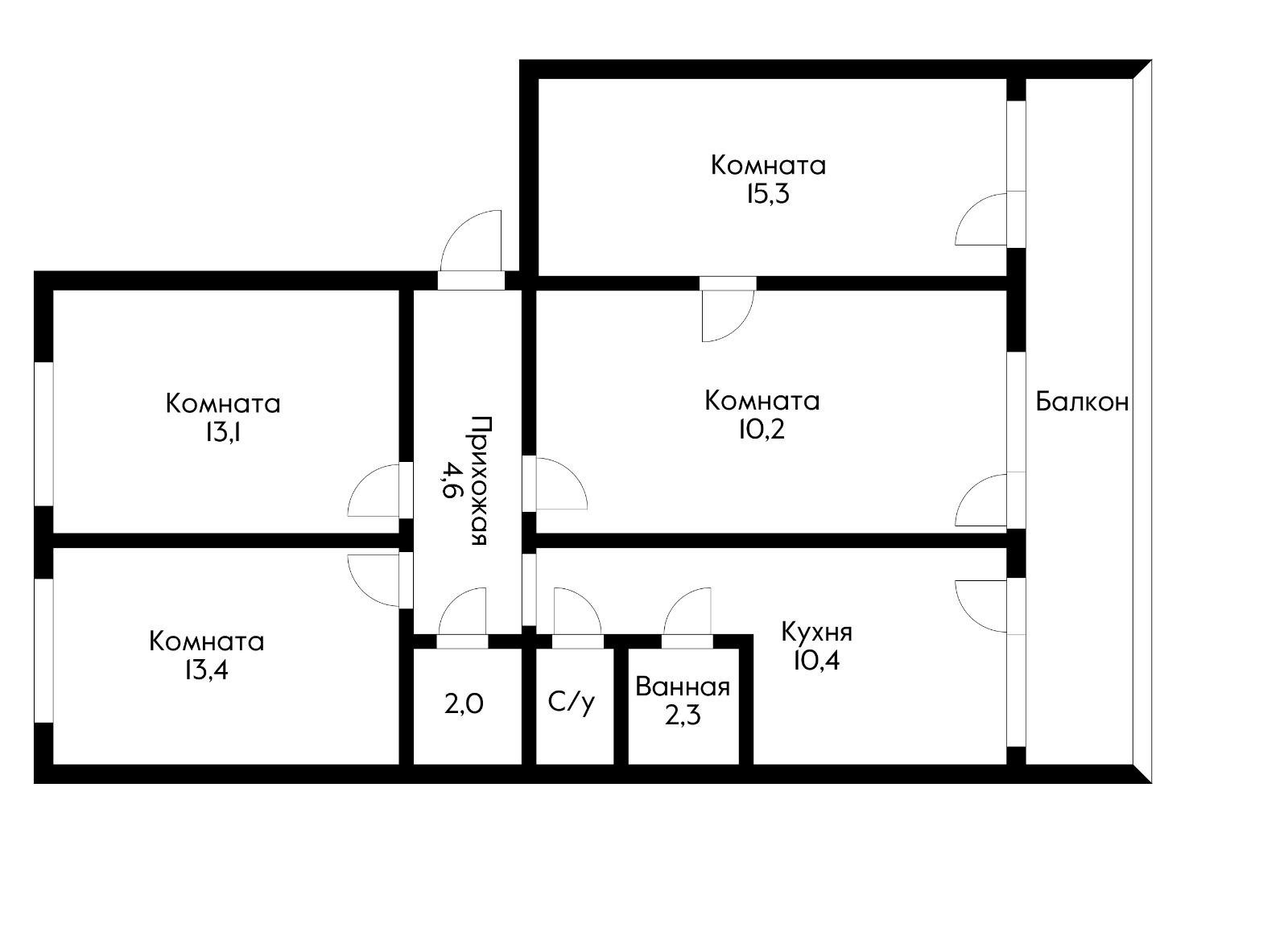 Фото №7: 4-комнатная квартира 87 м² - Елизаветинская, мкр. Прикубанский внутригородской округ, ул. Курганная, 140