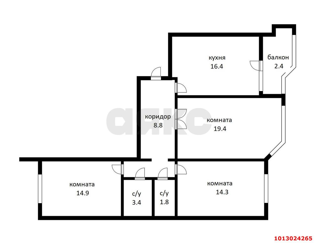 Фото №2: 3-комнатная квартира 80 м² - Краснодар, Калинино, ул. 2-я Российская, 162
