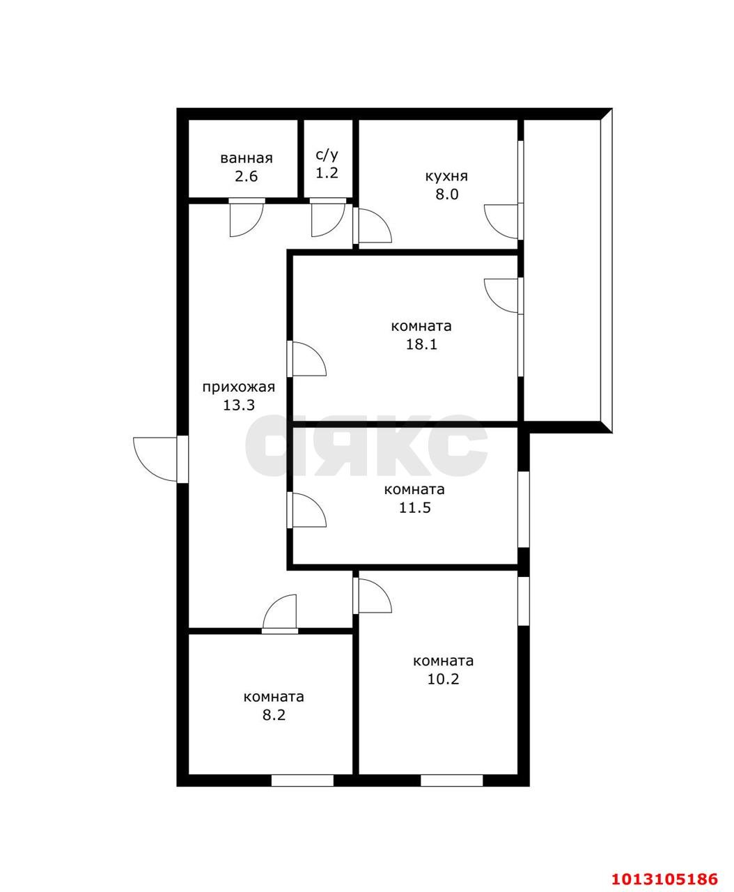 Фото №1: 4-комнатная квартира 78 м² - Краснодар, Прикубанский внутригородской округ, мкр. Фестивальный, ул. имени Тургенева, 183