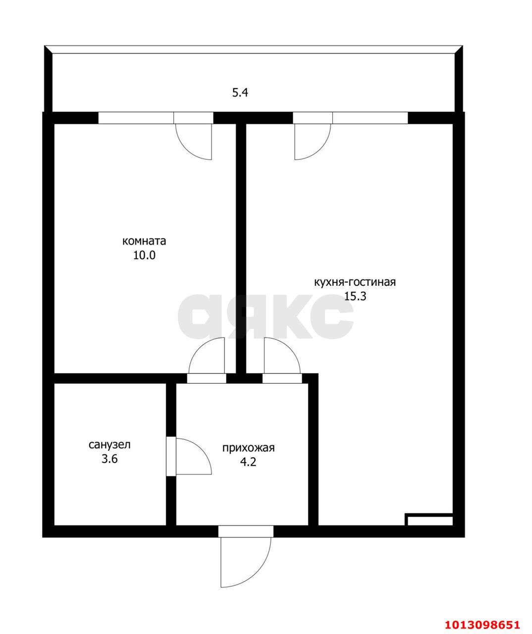 Фото №1: 1-комнатная квартира 38 м² - Краснодар, жилой комплекс Британия-2, ул. Измаильская, 78к2