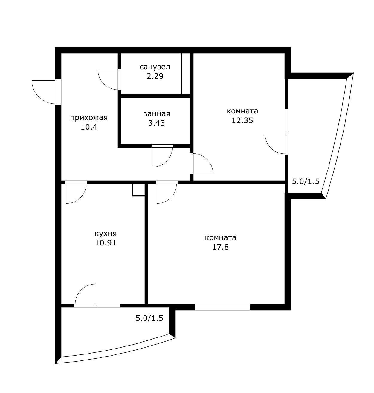 Фото №12: 2-комнатная квартира 60 м² - Краснодар, Юбилейный, мкр. Западный внутригородской округ, ул. 70-летия Октября, 1/2