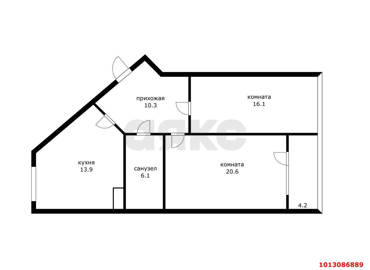 Фото №13: 2-комнатная квартира 67 м² - Краснодар, Музыкальный, ул. Московская, 158/1