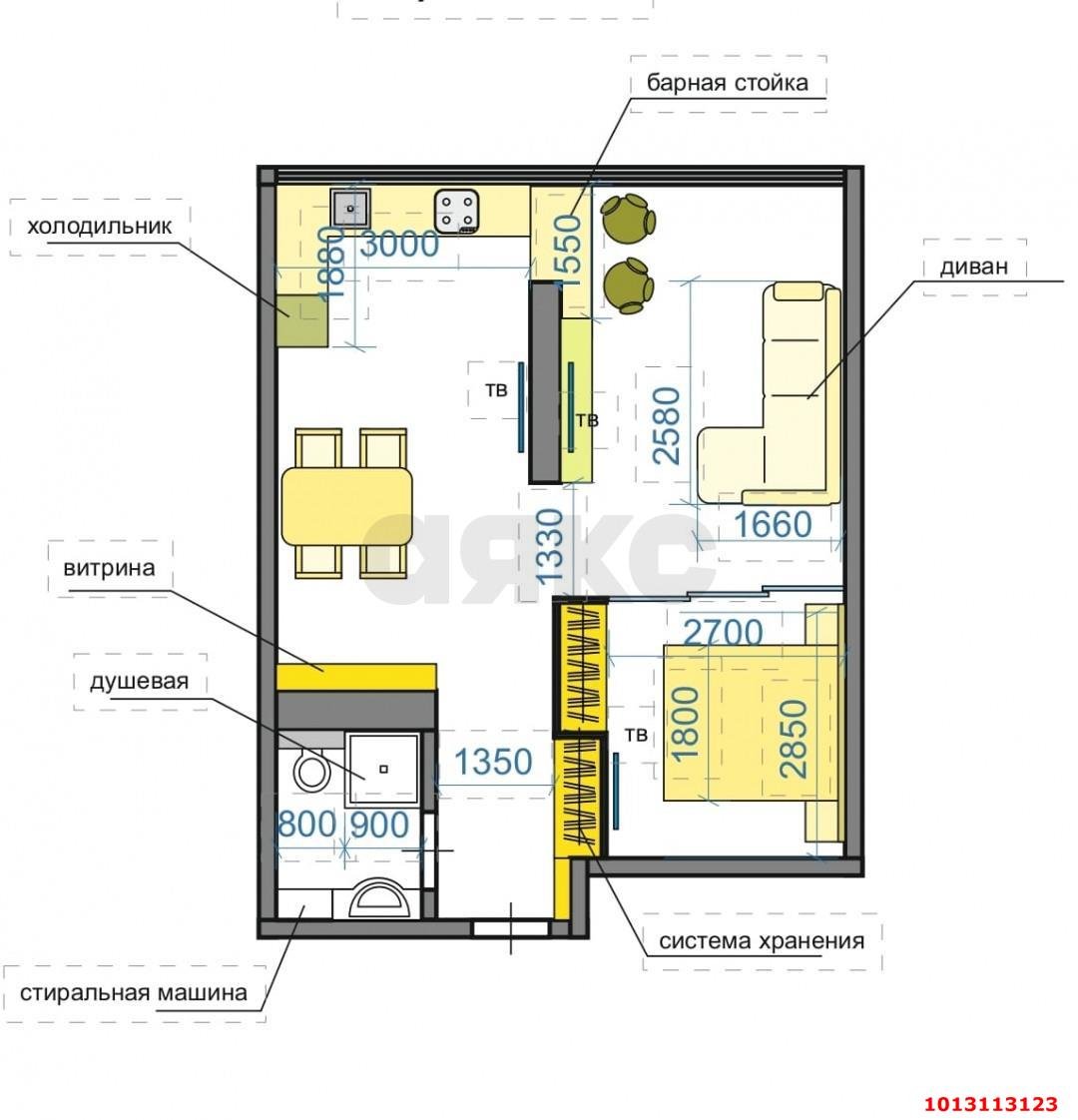 Фото №13: 1-комнатная квартира 50 м² - Краснодар, жилой комплекс Маршал, ул. Гаражная, 87