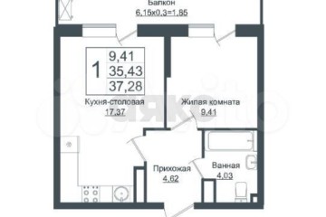 Фото №2: 1-комнатная квартира 37 м² - Краснодар, мкр. жилой комплекс Мой Город, ул. Западный Обход, 39