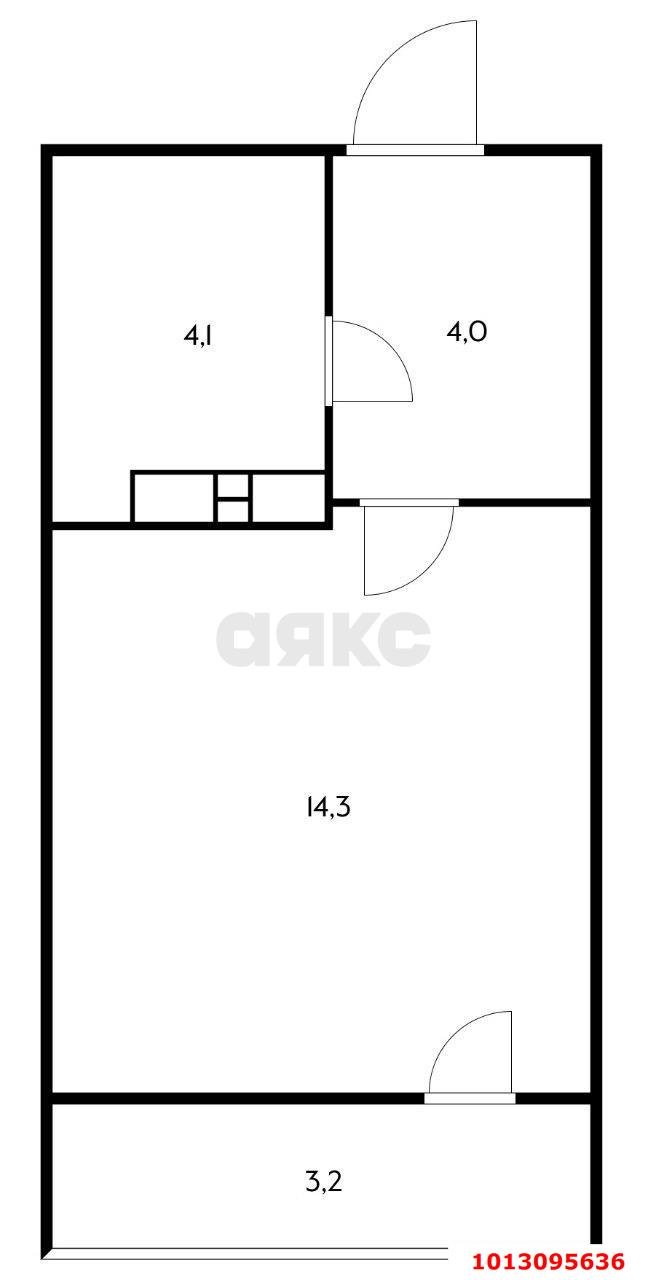 Фото №3: Студия 26 м² - Краснодар, жилой комплекс Дыхание, ул. Лётчика Позднякова, 2