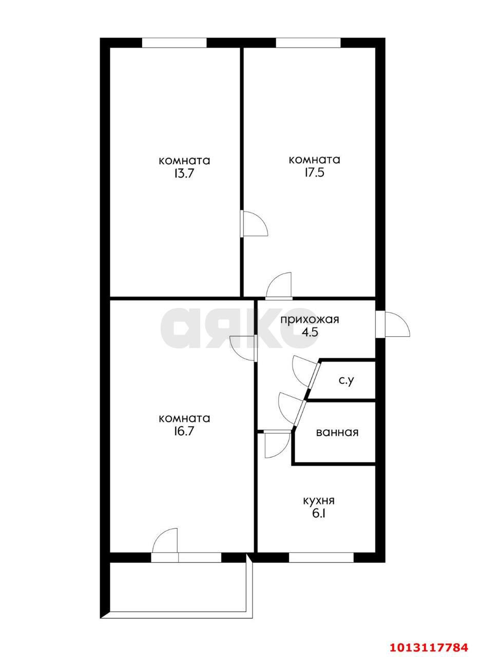 Фото №10: 3-комнатная квартира 65 м² - Краснодар, Фестивальный, ул. имени Тургенева, 225