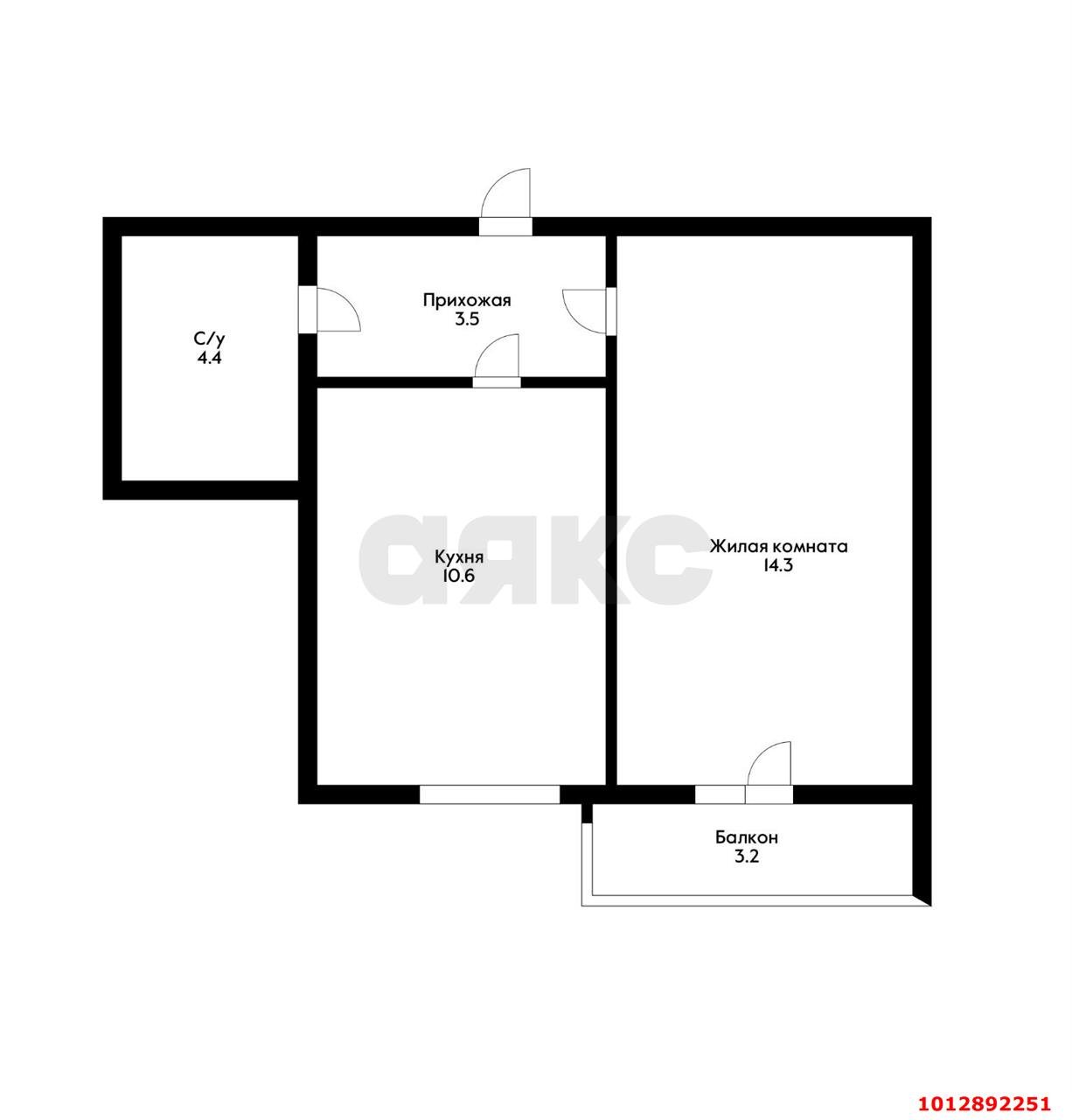 Фото №1: 1-комнатная квартира 32 м² - Новая Адыгея, ул. Тургеневское шоссе, 33с5