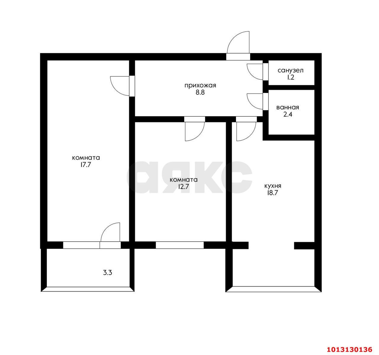 Фото №20: 2-комнатная квартира 58 м² - Краснодар, Музыкальный, ул. имени Сергея Есенина, 98
