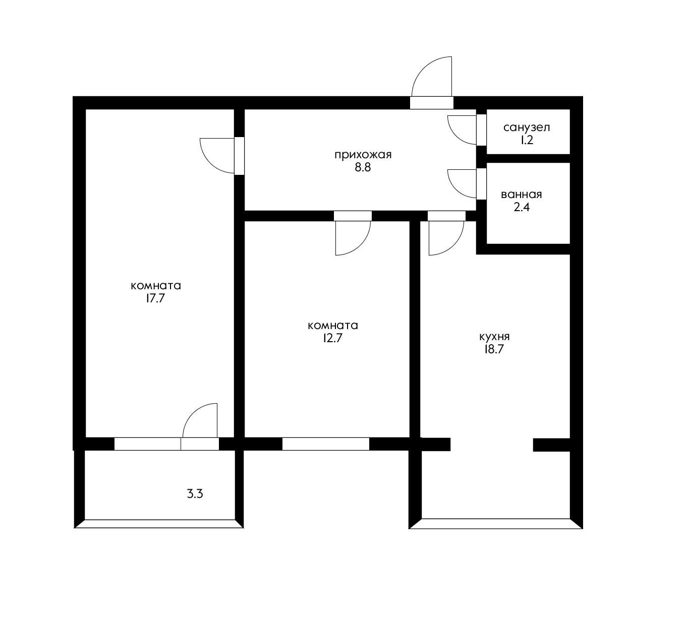 Фото №20: 2-комнатная квартира 58 м² - Краснодар, Музыкальный, Прикубанский внутригородской округ, мкр. Завод Радиоизмерительных Приборов, ул. имени Сергея Есенина, 98