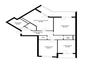 Фото №2: 3-комнатная квартира 95 м² - Краснодар, мкр. жилой комплекс Сограт, ул. Красных Партизан, 4/15
