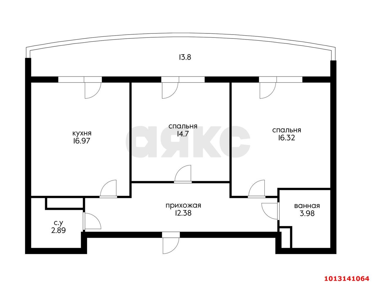 Фото №8: 2-комнатная квартира 83 м² - Краснодар, имени Петра Метальникова, ул. Петра Метальникова, 38