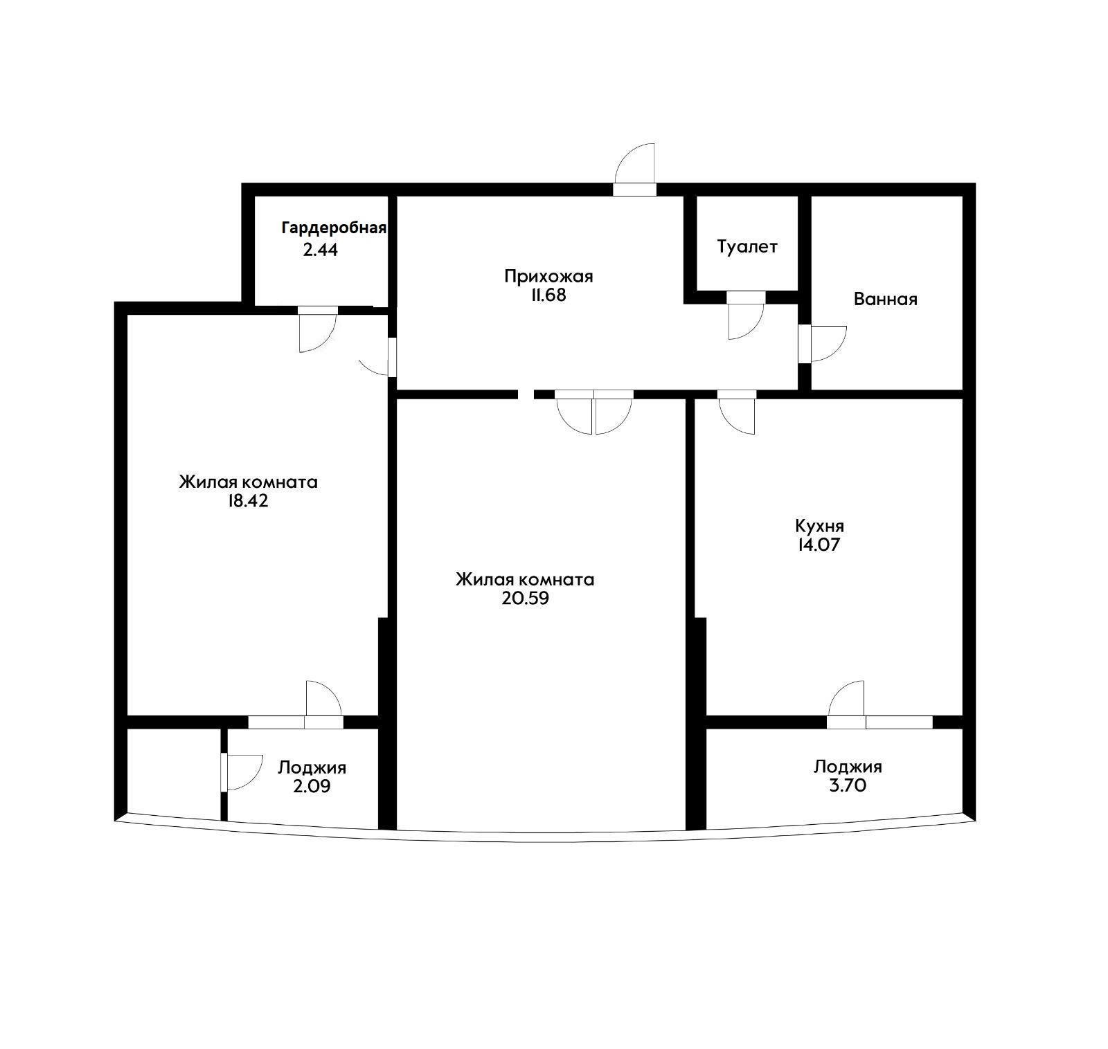 Фото №17: 2-комнатная квартира 78 м² - Краснодар, Западный внутригородской округ, Центральный, Центральный внутригородской округ, мкр. жилой комплекс Адмирал, ул. Кубанская набережная, 39