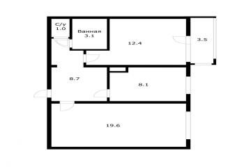 Фото №1: 2-комнатная квартира 51 м² - Краснодар, мкр. Краевая Клиническая Больница, ул. Черкасская, 49