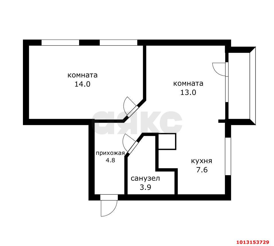 Фото №7: 2-комнатная квартира 47 м² - Краснодар, Фестивальный, ул. имени Тургенева, 153