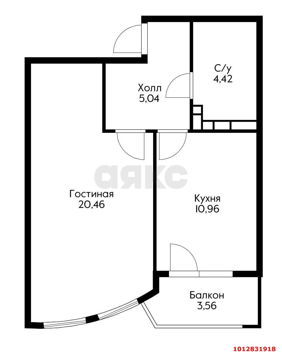Фото №6: 1-комнатная квартира 42 м² - Краснодар, жилой комплекс Кино, ул. Уральская, 100/5