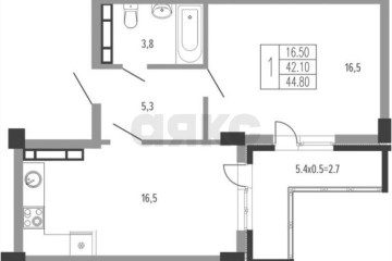 Фото №5: 1-комнатная квартира 46 м² - Краснодар, мкр. Прикубанский внутригородской округ, ул. Круговая, 4/1