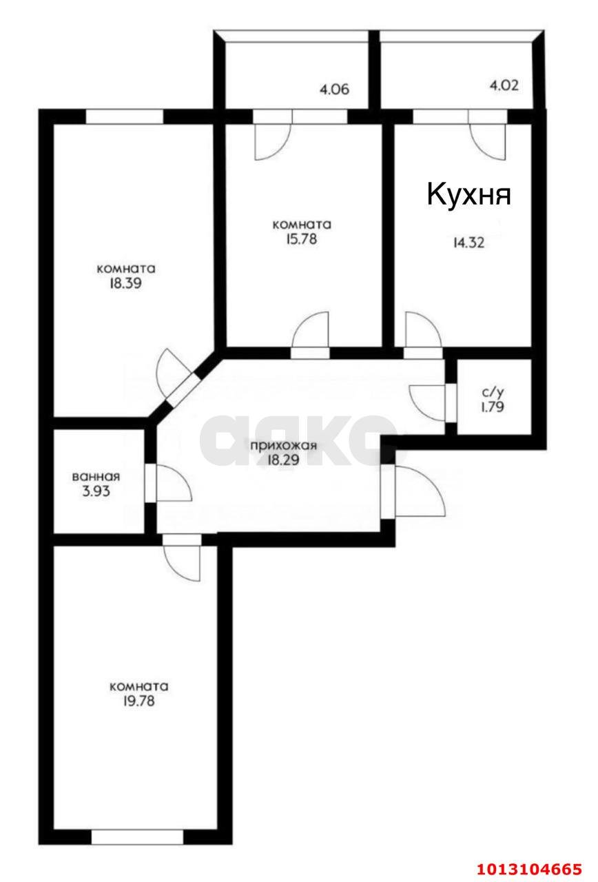Фото №10: 3-комнатная квартира 100 м² - Краснодар, жилой комплекс Авиатор, 