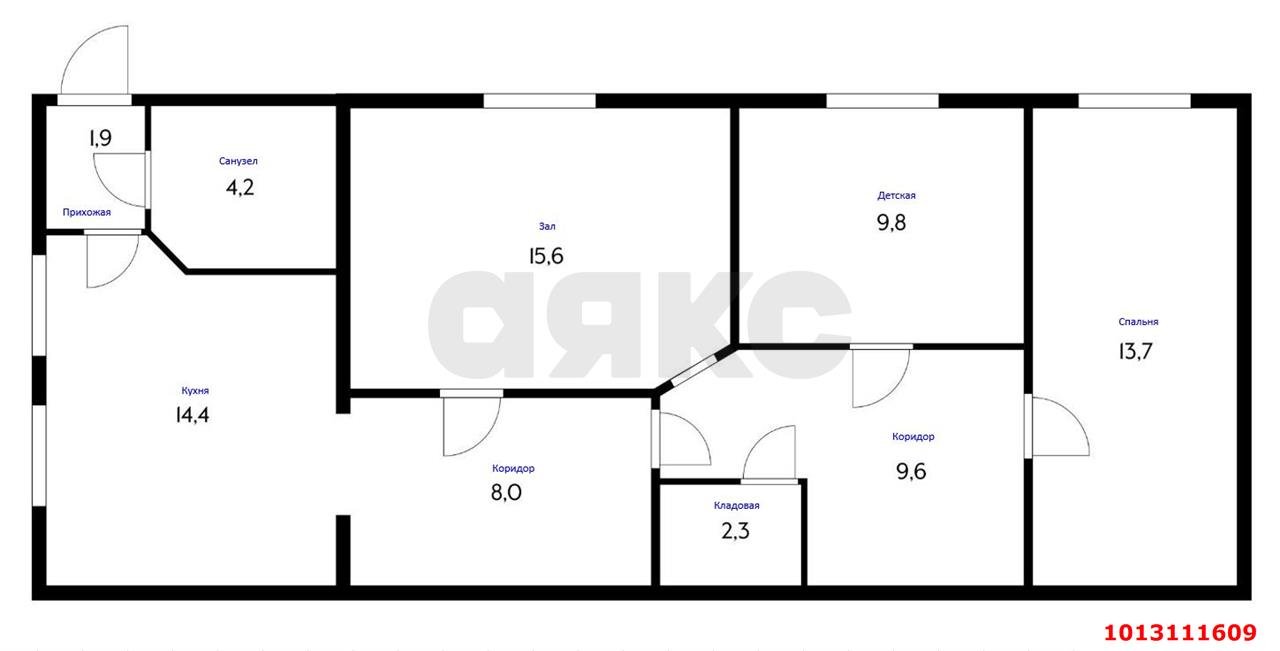 Фото №14: 3-комнатная квартира 80 м² - Прикубанский, ул. Космонавтов, 18