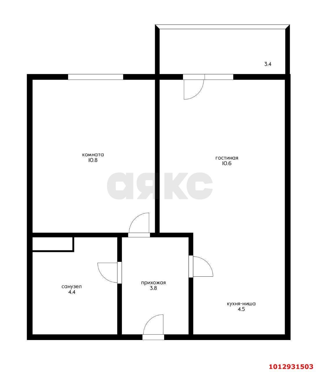 Фото №4: 1-комнатная квартира 35 м² - Краснодар, жилой комплекс Ракурс, ул. имени Героя Ростовского, 8