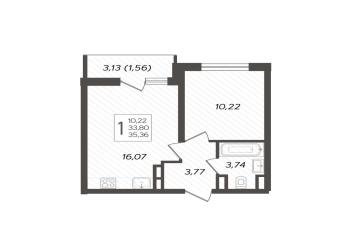 Фото №5: 1-комнатная квартира 35 м² - Краснодар, мкр. жилой комплекс Ural, ул. Уральская, 87/7