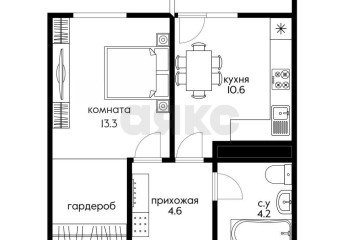 Фото №3: 1-комнатная квартира 34 м² - Краснодар, мкр. жилой комплекс Отражение, ул. Конгрессная, 41к1