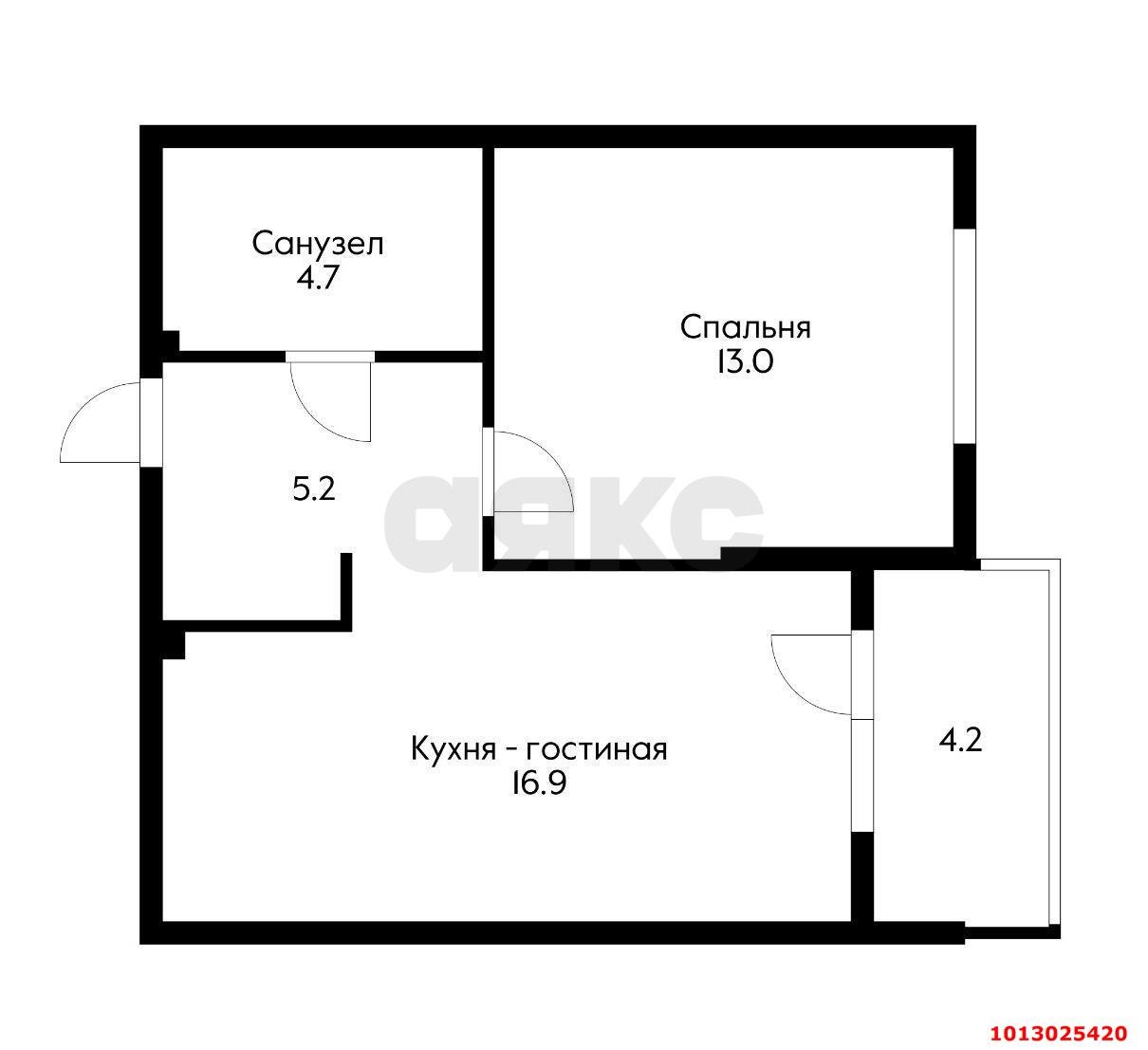 Фото №2: 1-комнатная квартира 44 м² - Краснодар, Парк Победы, 