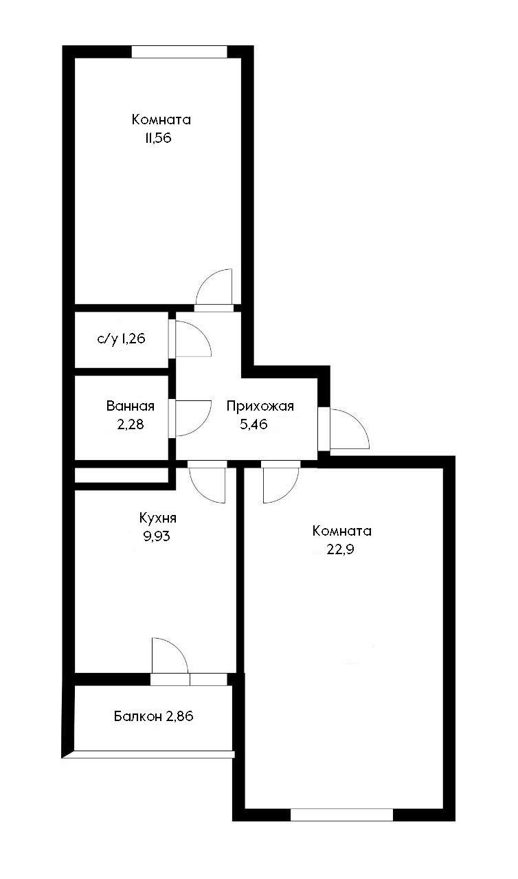 Фото №14: 2-комнатная квартира 56 м² - Новая Адыгея, мкр. жилой комплекс Мега-Победа, ул. Береговая, 3к18