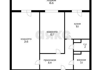 Фото №4: 2-комнатная квартира 55 м² - Краснодар, мкр. жилой комплекс Россинский Парк, ул. Командорская, 15/1