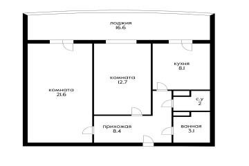 Фото №4: 2-комнатная квартира 55 м² - Краснодар, мкр. жилой комплекс Россинский Парк, ул. Командорская, 15/1