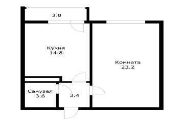 Фото №3: 1-комнатная квартира 45 м² - Яблоновский, мкр. жилой комплекс Солнечный, ул. Солнечная, 55/1к4