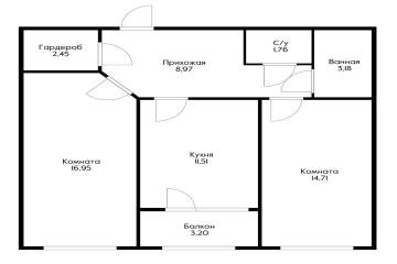 Фото №3: 2-комнатная квартира 60 м² - Краснодар, мкр. жилой комплекс Кубанский, ул. Зиповская, 40