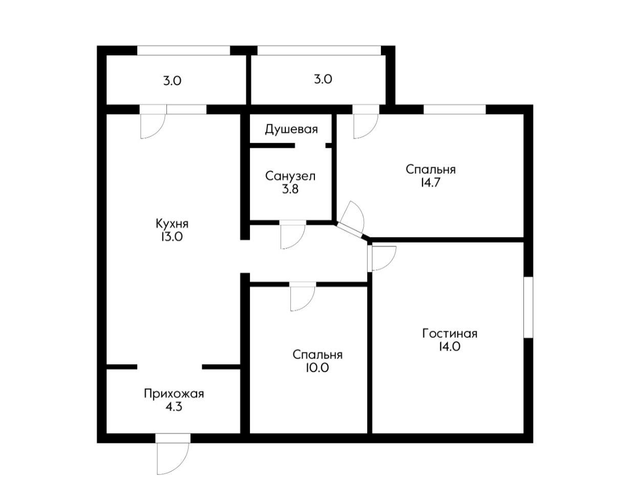 Фото №9: 3-комнатная квартира 67 м² - Краснодар, Прикубанский внутригородской округ, Калинино, мкр. Завод Радиоизмерительных Приборов, ул. 1 Мая, 428