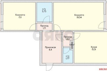Фото №2: 2-комнатная квартира 69 м² - Краснодар, мкр. Юбилейный, ул. Рождественская набережная, 31