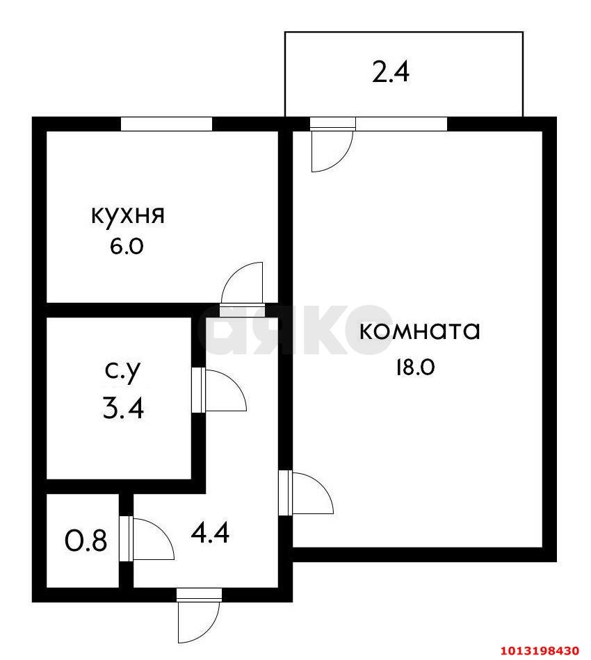 Фото №10: 1-комнатная квартира 35 м² - Яблоновский, ул. Гагарина, 140