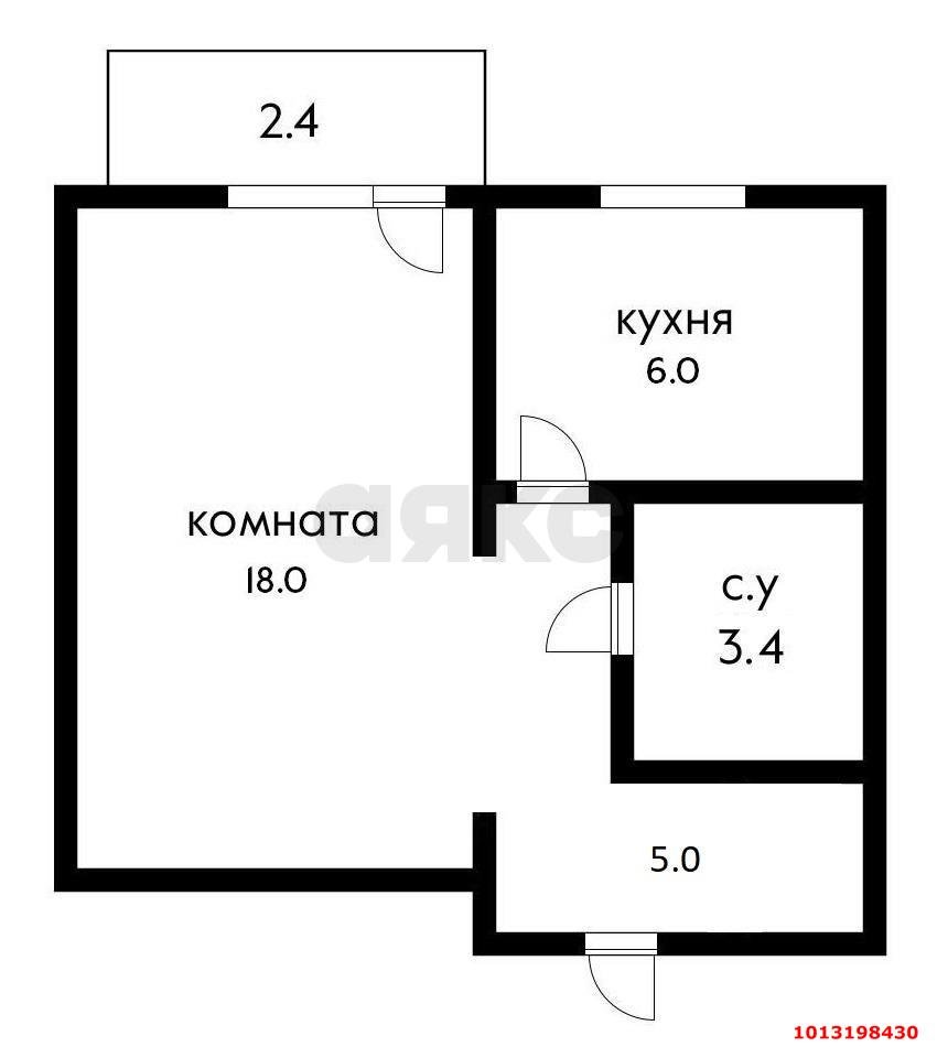 Фото №7: 1-комнатная квартира 35 м² - Яблоновский, ул. Гагарина, 140
