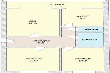Фото №1: 3-комнатная квартира 69 м² - Яблоновский, ул. Чапаева, 10