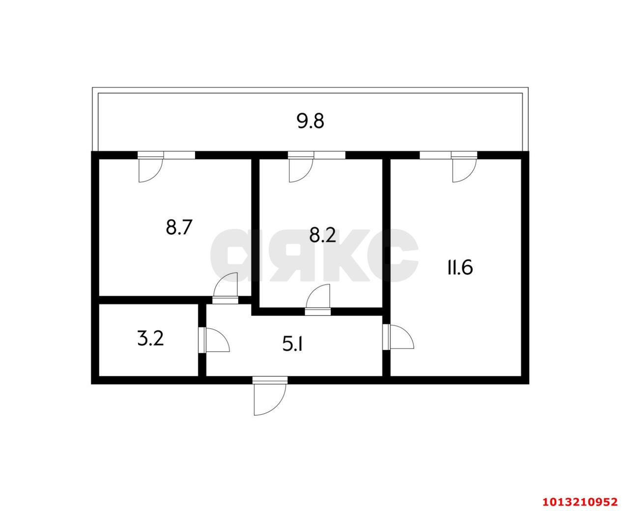 Фото №5: 2-комнатная квартира 46 м² - Новая Адыгея, жилой комплекс Мята, ул. Бжегокайская, 23/1Ак1