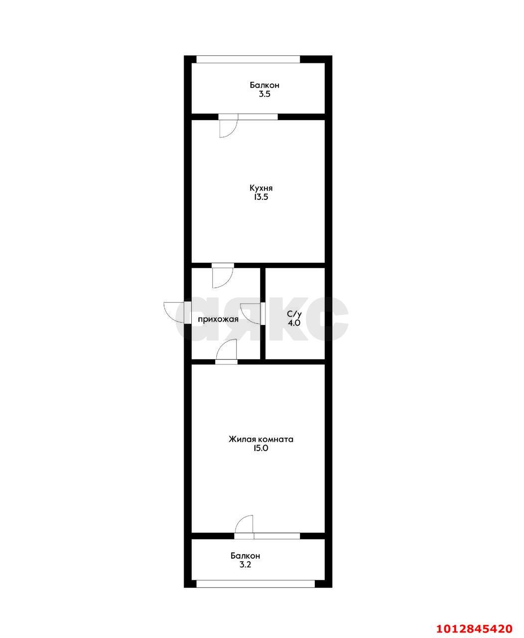 Фото №15: 1-комнатная квартира 43 м² - Краснодар, жилой комплекс Аврора Парк, ул. Шоссе Нефтяников, 22с1