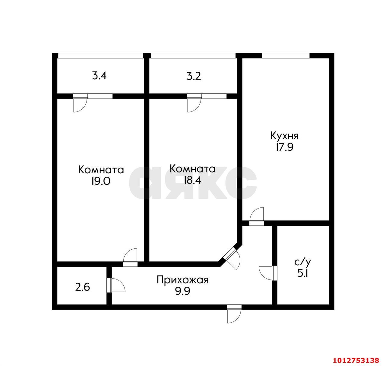 Фото №19: 2-комнатная квартира 79 м² - Краснодар, Сельскохозяйственный Институт, ул. Минская, 57/1