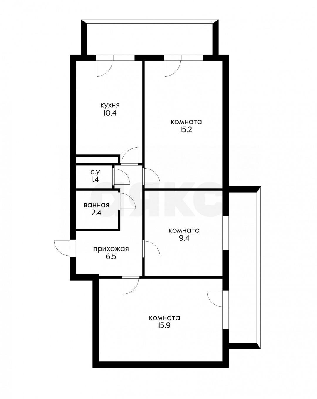Фото №7: 3-комнатная квартира 73 м² - Российский, мкр. Прикубанский внутригородской округ, ул. Тепличная