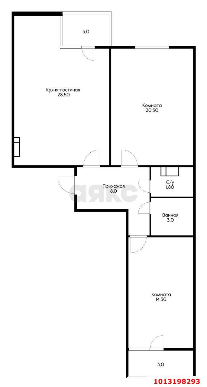 Фото №4: 2-комнатная квартира 82 м² - Краснодар, Молодёжный, ул. Дубравная, 1