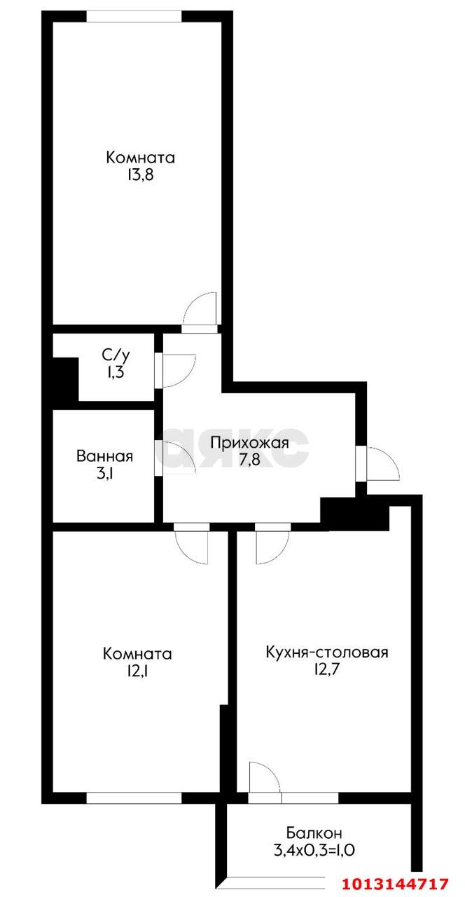 Фото №8: 2-комнатная квартира 50 м² - Краснодар, жилой комплекс Ракурс, ул. имени Героя Ростовского, 8