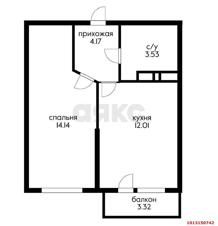 Фото №9: 1-комнатная квартира 38 м² - Краснодар, жилой комплекс Облака, ул. имени Генерала Корнилова, 9к1