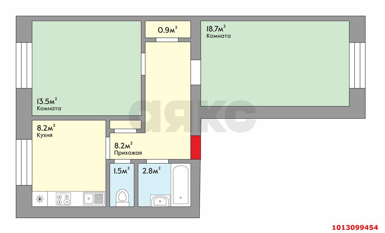 Фото №20: 2-комнатная квартира 54 м² - Краснодар, Центральный, ул. Коммунаров, 237