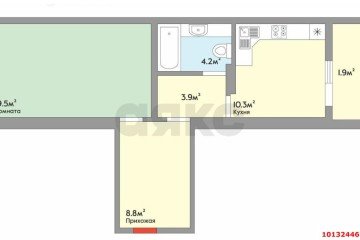 Фото №3: 1-комнатная квартира 48 м² - Краснодар, мкр. Краевая Клиническая Больница, ул. Восточно-Кругликовская, 65