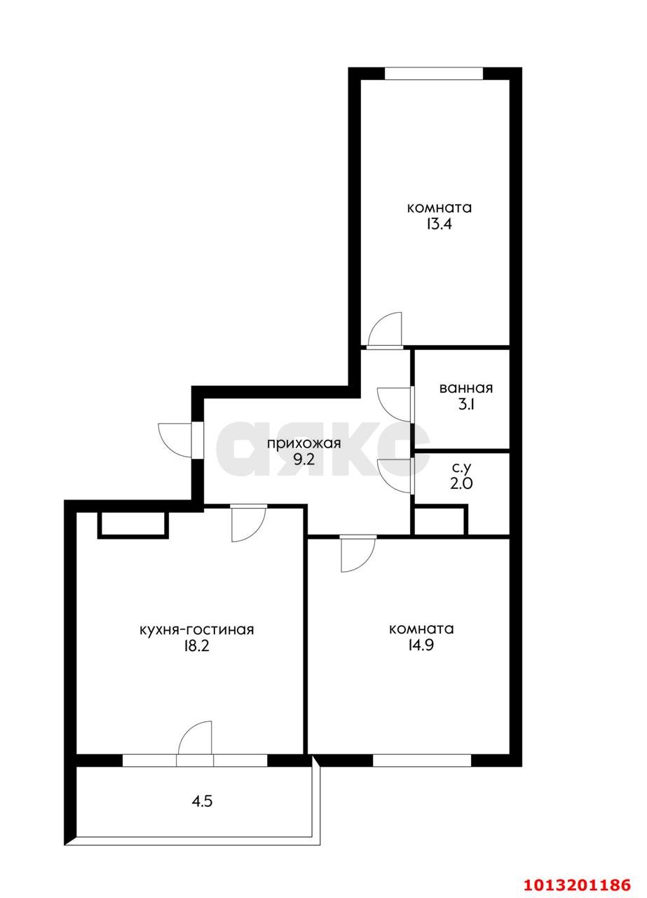 Фото №5: 2-комнатная квартира 67 м² - Краснодар, жилой комплекс Свобода, ул. Домбайская, 55к7