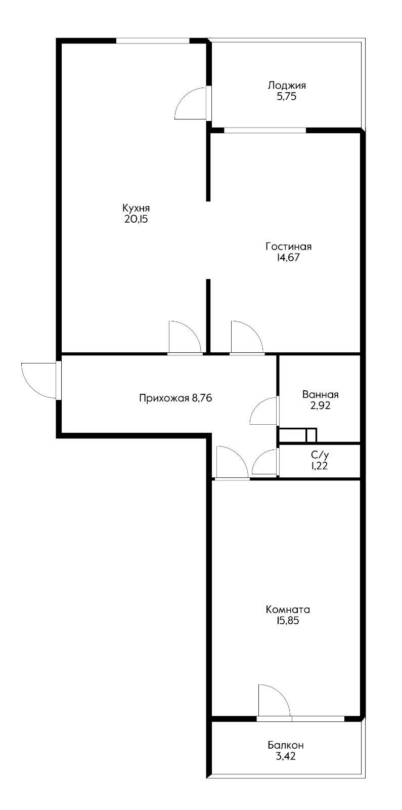 Фото №16: 2-комнатная квартира 78 м² - Краснодар, Прикубанский внутригородской округ, квартал Доброта, мкр. Любимово, 16
